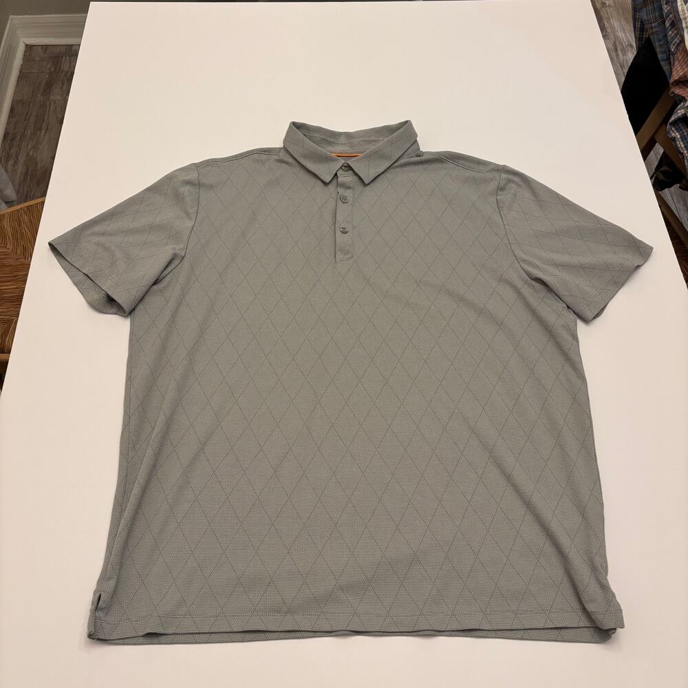 Modern Ambition Mens XL Gray Diamond Performance Polo Golf Shirt Technical